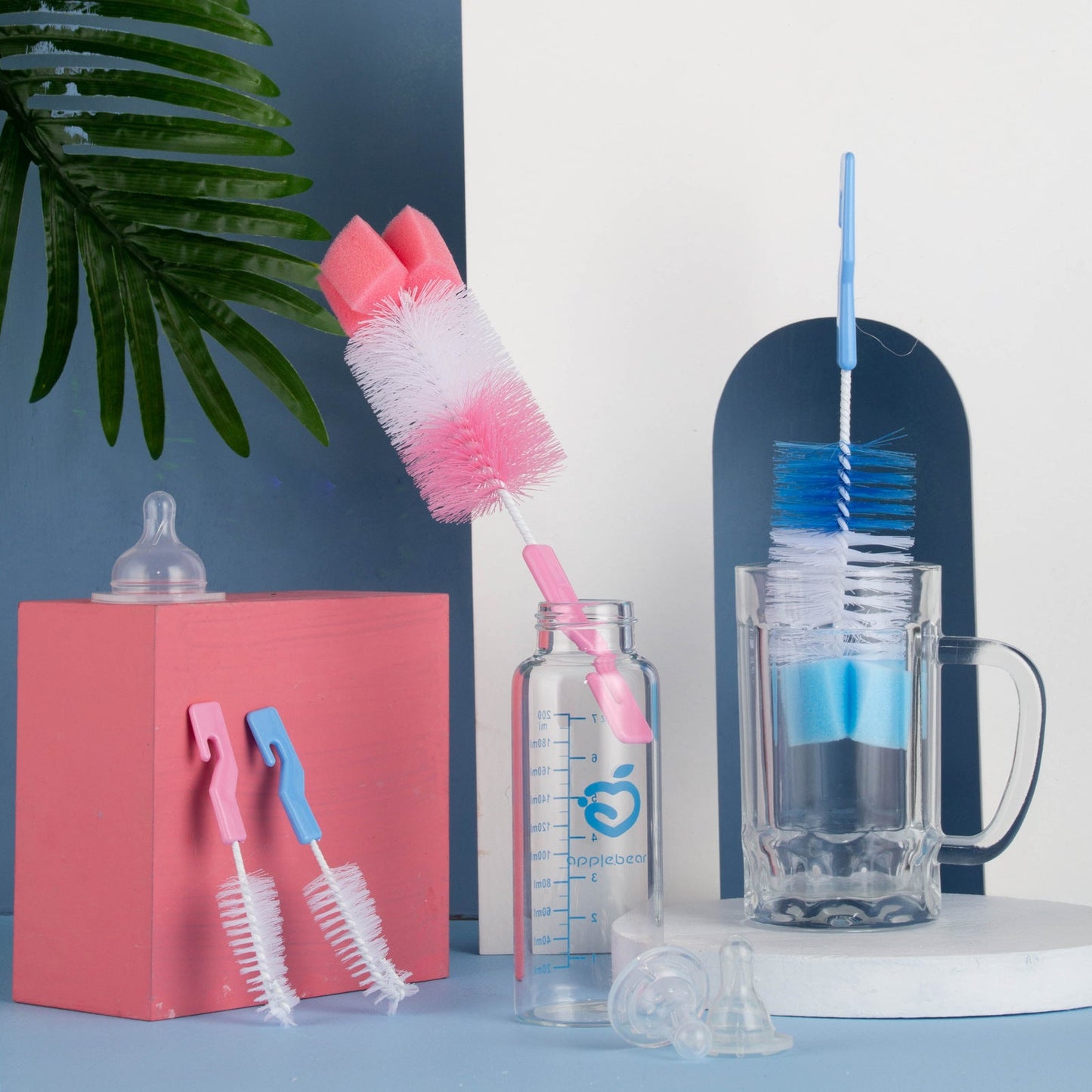 2PCS Baby Bottle Cleaning Brush Set