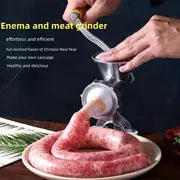 Manual Meat Grinder – Aluminum Alloy, Hand Crank for Sausage, Chili, and Fish.