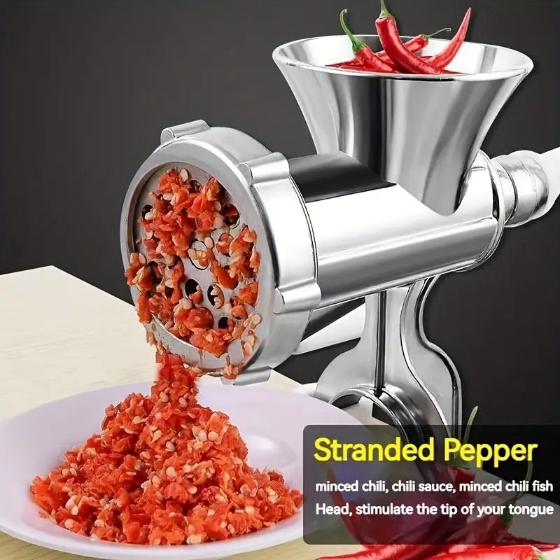 Manual Meat Grinder – Aluminum Alloy, Hand Crank for Sausage, Chili, and Fish.