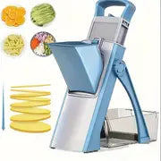 Multifunctional Vegetable Slicer & Dicer – Manual, Washable, No Power Needed – Black, Blue, Green.