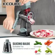 Rotary Vegetable Slicer – Multifunctional Manual Grater & Chopper!