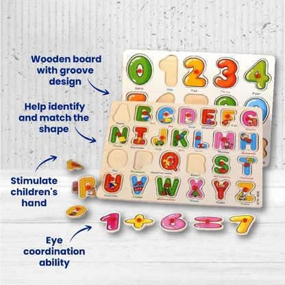 ABC Wooden Alphabet Kids Learning Board