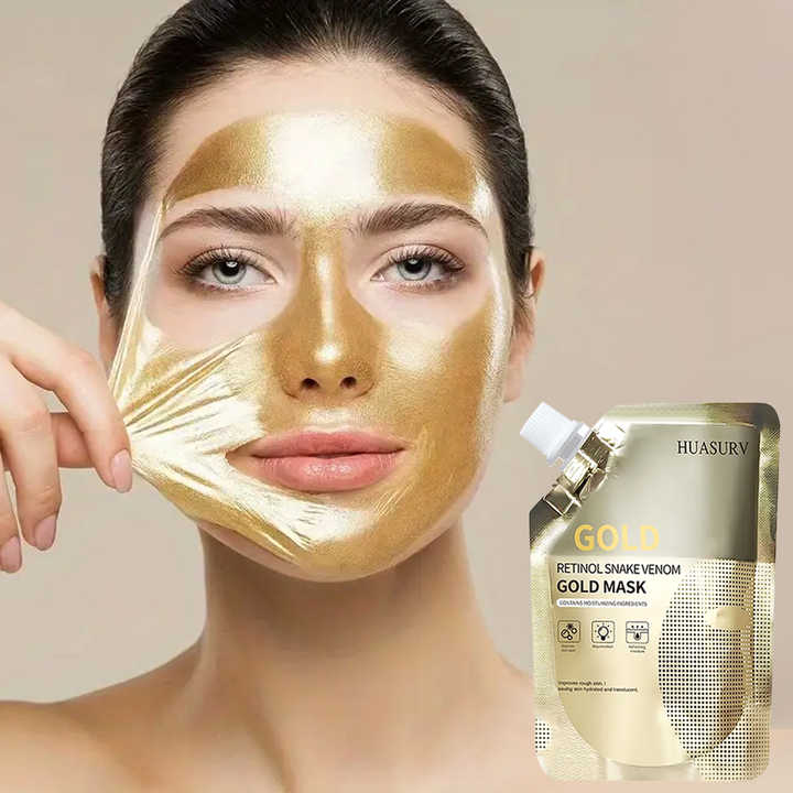 24k gold retinol snake venom anti aging hydrating peel off face Masked beauty gold facial mask skincare skin care