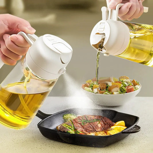 2-in-1 Glass Oil Dispenser & Spray Bottle